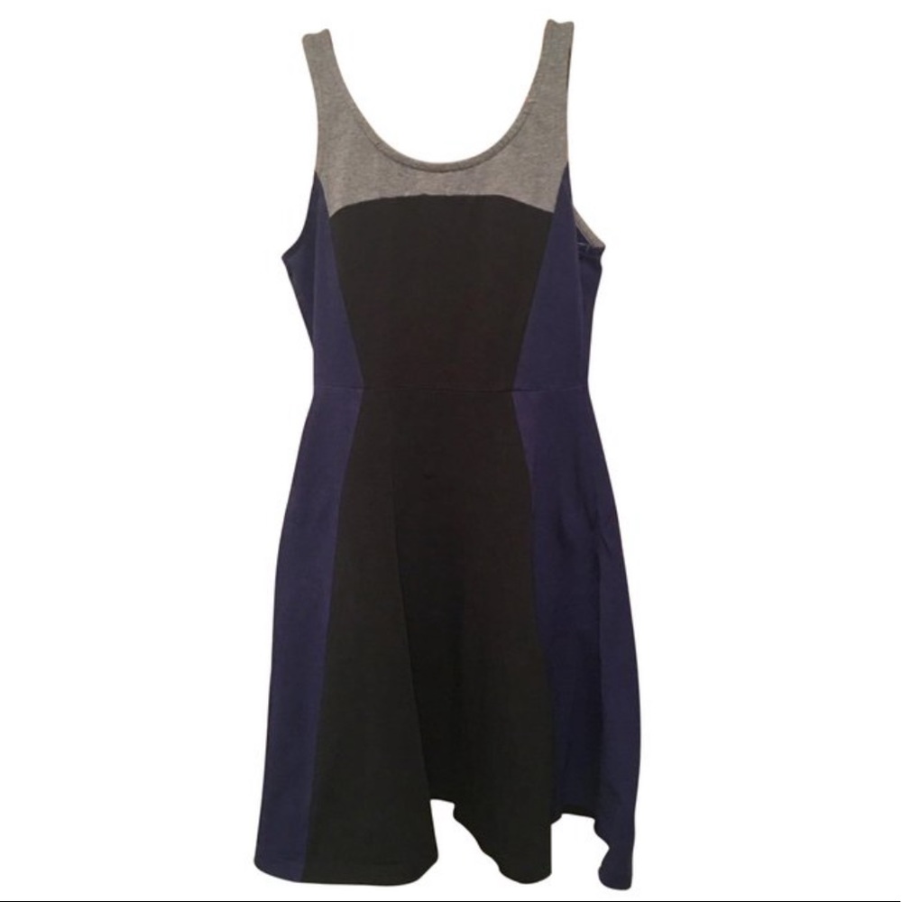 Express Black Blue Gray Skater Dress